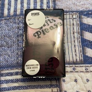 Brand new Pink Victoria secret fuzzy crew socks